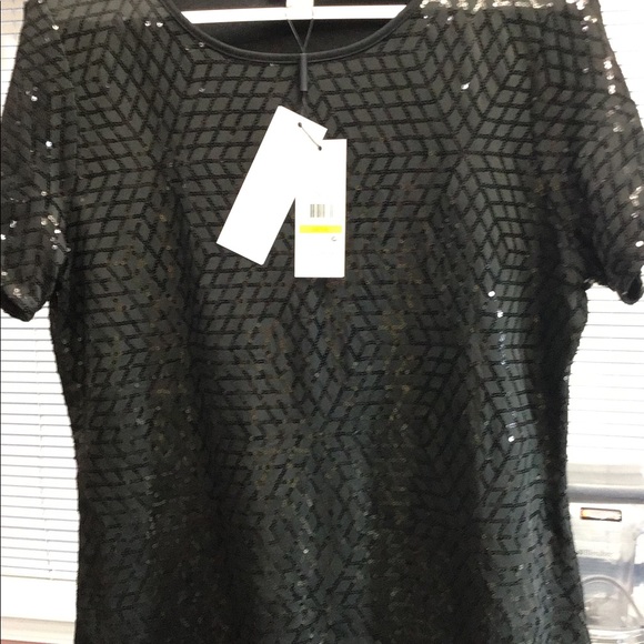 Cavin Klein black sparkling blouse - Picture 5 of 8